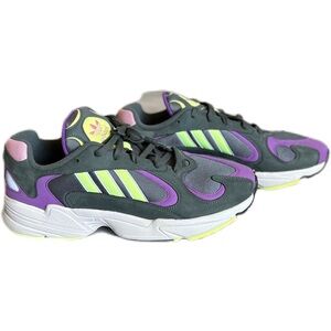 Adidas Men’s Athletic Shoe Size 13 (Purple Charcoal-Grey Neon-Green x Torsion)